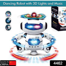 Robot toy with music and 3D light effects.