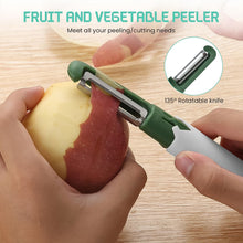 Multifunctional peeler Two in one fruit knife, fruit and vegetable cutting knife+sawtooth peeler, apple, carrot, potato, fruit slice antiskid