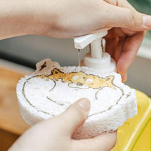 Absorbing dishwashing pad