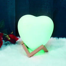 3D Heart Shape Moon Night Lamp with Plastic Stand (13 x12 Cm / 1 Pc)