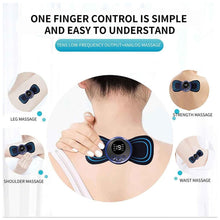 Portable USB Neck Massager Electric Neck Massager Automatic Massage Enhancer Mini Cervical Massager EMS Lymphatic Drainage Massage with Cable, Gym Equipment