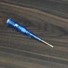 Metal screwdriver with built-in tester for electrical applications.