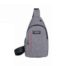 Sling travel bag in grey with USB port