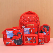 5 in 1 School Bag Includes lunch bag, 14 inch School Bags, water bottle & pencil case in box packing (1 Set / Mix Color))