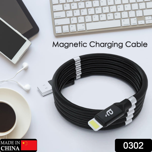 USB Cable, Charging Cable 3A Fast Charge and Sync Most Stunning Charging Cable, Magnetic Charging Cable Charging Cable for Phone (Compatible with (No More Messy Cables in Car & Home), (120 CM), ( Black), One Cable)