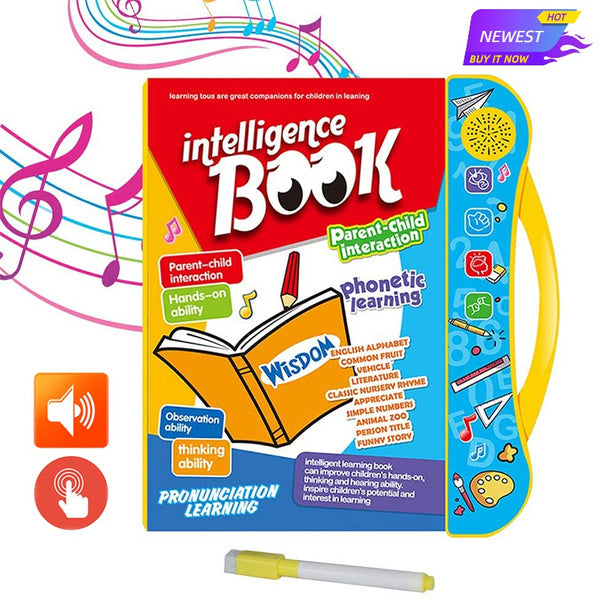 Children's educational book with numbers and letters