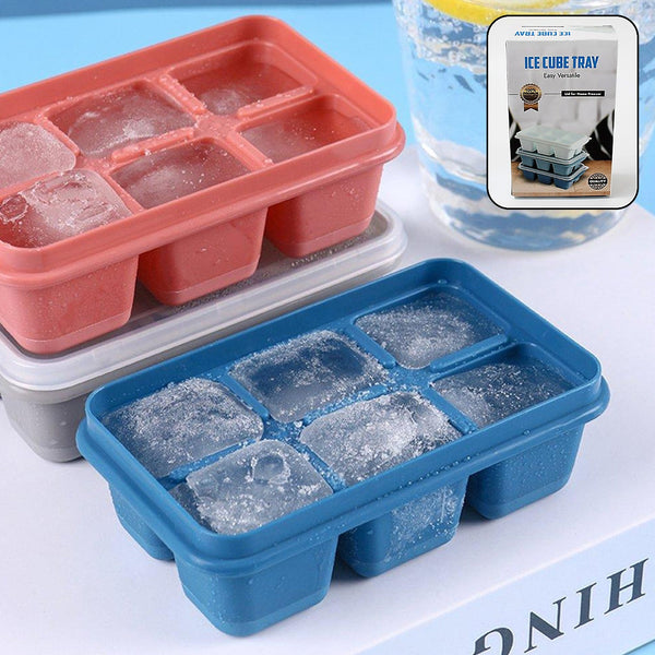 6 Grid Silicone Ice Tray Used In All Kinds Of Places Like Household Kitchens For Making Ice From Water And Various Things And All With Color Box (1 Pc)